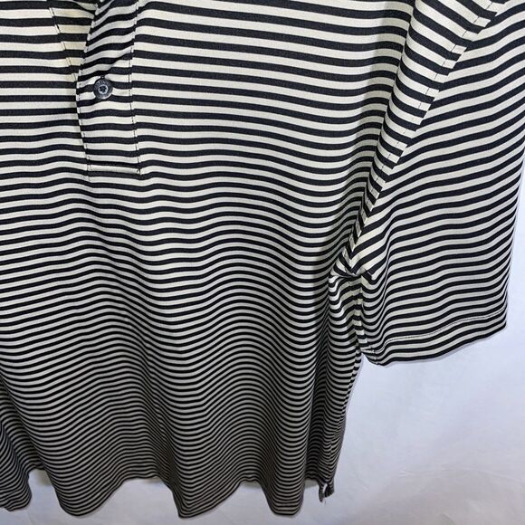 Monterey Club Golf Polo Shirt Men’s Size XL Black Striped Short Sleeve Button - Picture 7 of 12